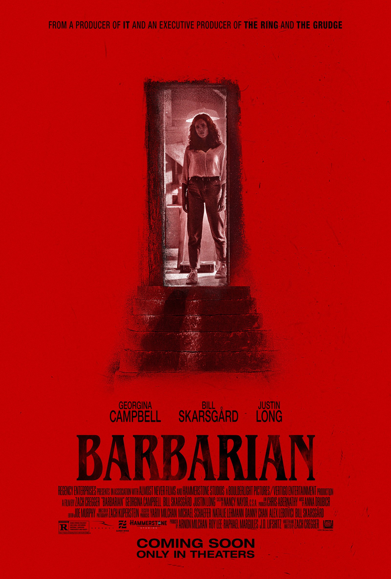 Locandina verticale ufficiale di Barbarian del 2022